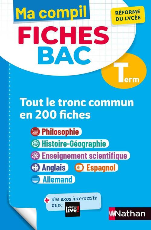 Couverture ebook de Ma Compil Fiches BAC Terminale - Tout le tronc commun en 200 fiches, de Collectif
