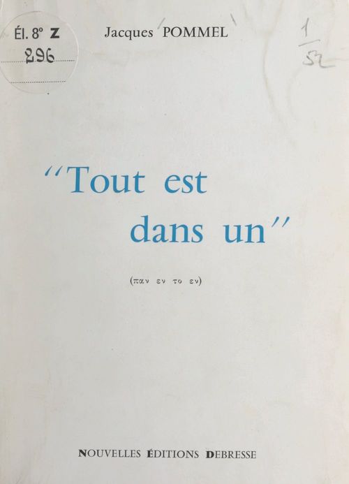 Couverture ebook de Tout est dans un, de Jacques Pommel