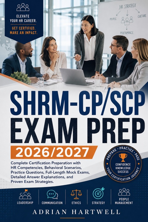 ebook cover of SHRM-CP/ SCP   EXAM PREP 2026/2027, by Adrian Hartwell