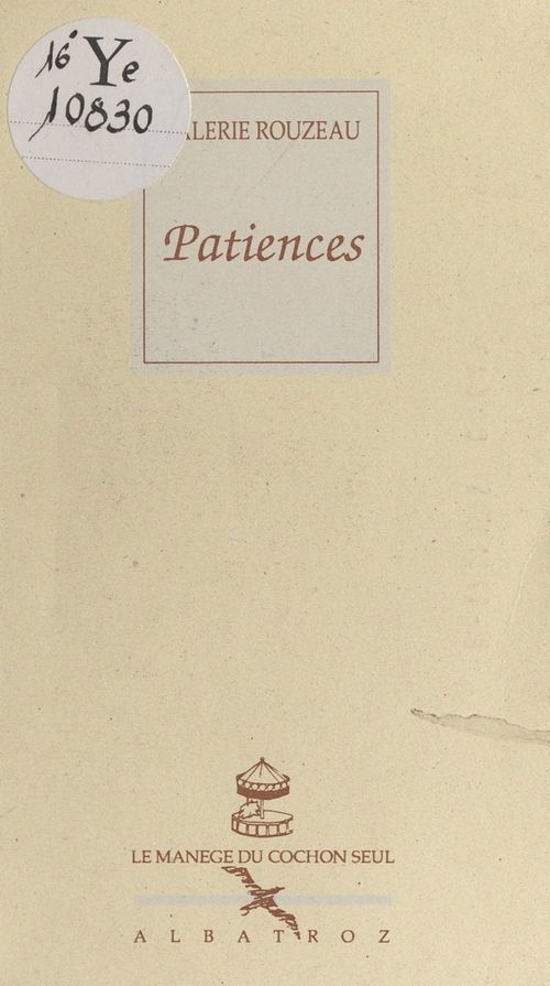 Couverture ebook de Patiences, de Valerie Rouzeau