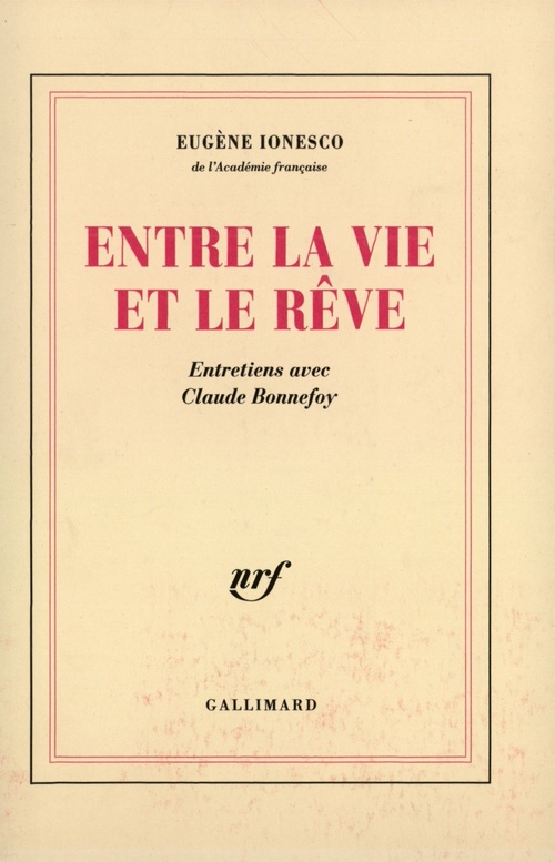 Couverture ebook de Entre la vie et le rêve, de Eugène Ionesco