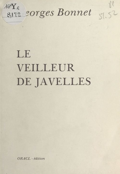 ebook cover of Le Veilleur de Javelles, by Georges Bonnet