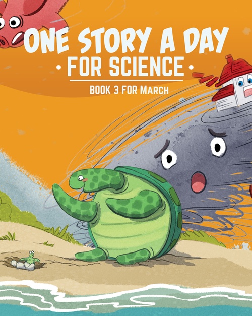 ebook cover of One Story a Day for Science, by Kara Cybanski, Leonard Judge, Margaret Hoogeveen, Violet Hughes
