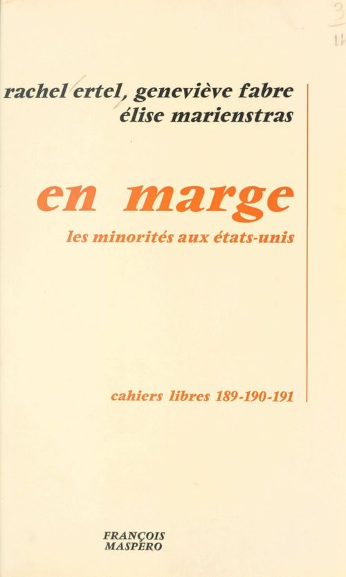 Couverture ebook de En marge, de Rachel Ertel, Genevieve Fabre, Elise Marienstras