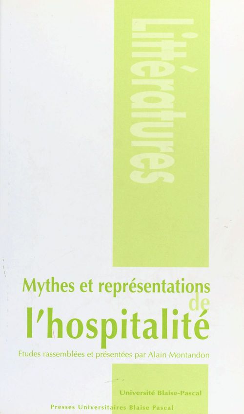 Couverture ebook de Mythes et représentations de l'hospitalité, de Alain Montandon