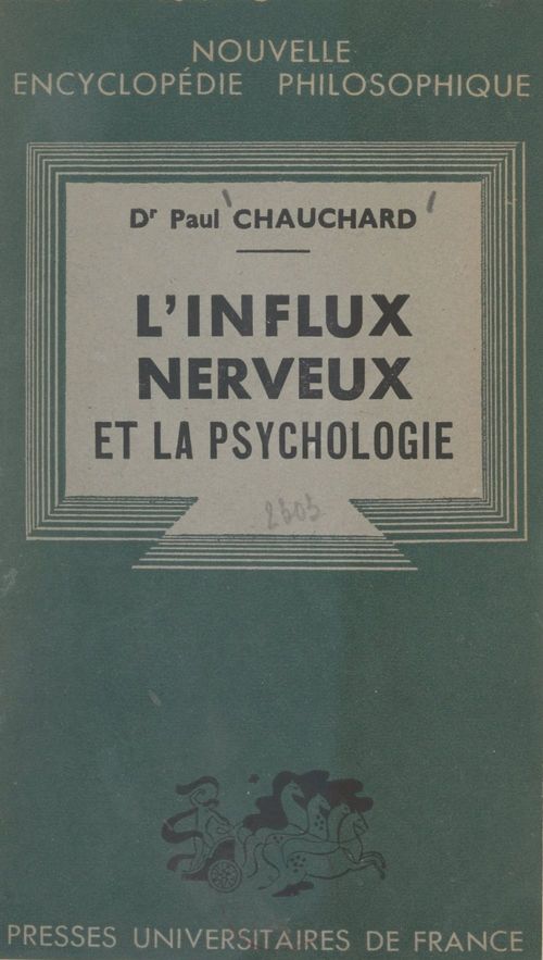 Couverture ebook de L'influx nerveux et la psychologie, de Paul Chauchard