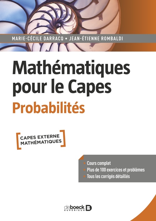 ebook cover of Mathématiques pour le Capes. Probabilités, by Marie-Cécile Darracq, Jean-Étienne Rombaldi