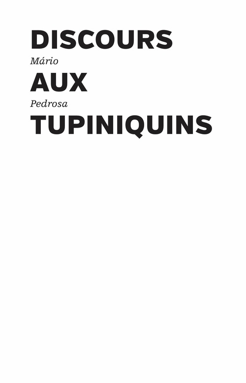 Couverture ebook de Discours aux Tupiniquins, de Mário Pedrosa