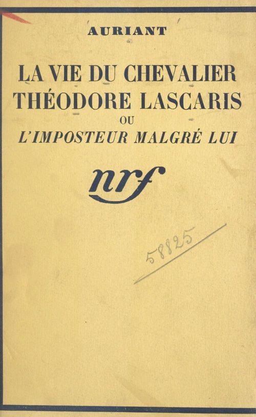 ebook cover of La vie du Chevalier Théodore Lascaris, by Auriant