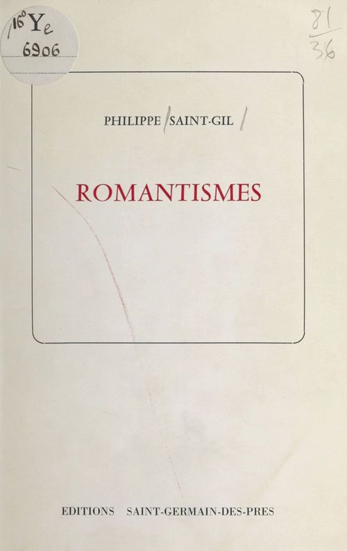 ebook cover of Romantismes, by Philippe Saint-Gil