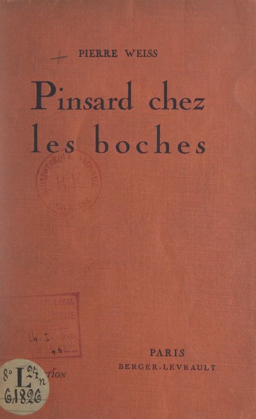 Couverture ebook de Pinsard chez les Boches, de Pierre Weiss