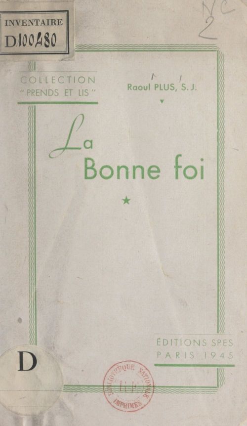 ebook cover of La bonne foi, by Raoul Plus
