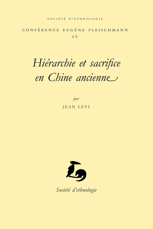 Couverture ebook de Hiérarchie et sacrifice en Chine ancienne, de Jean Levi
