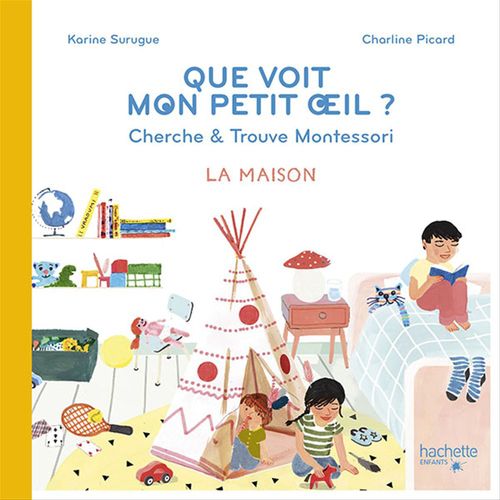 Couverture ebook de Bien Grandir Montessori - Mon petit oeil voit - La maison, de Karine Surugue
