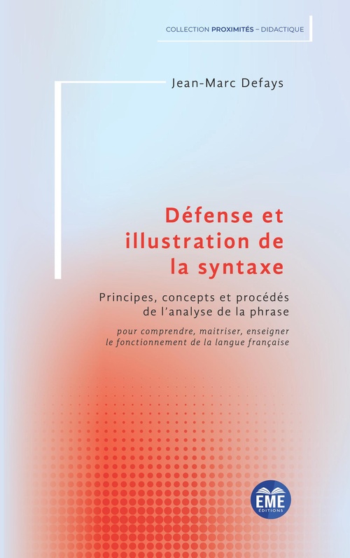 Couverture ebook de Défense et illustration de la syntaxe, de Jean-Marc Defays
