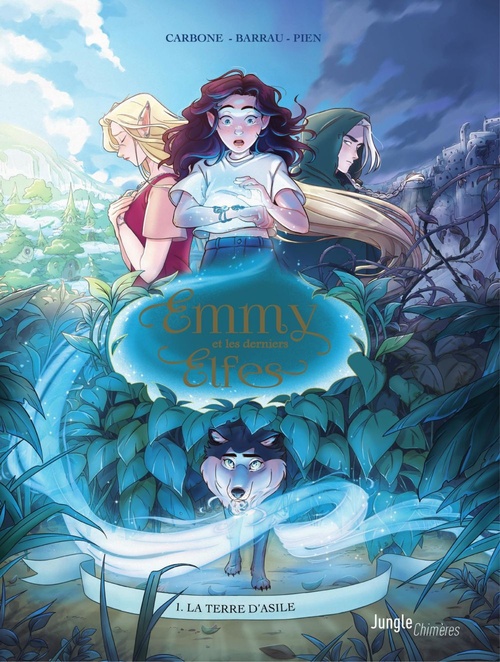 Couverture ebook de Emmy et les Derniers Elfes - Tome 1 - La terre d'asile, de Carbone, Véronique Barrau, Hortense Pien