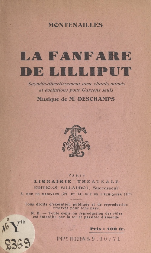 Couverture ebook de La fanfare de Lilliput, de Montenailles