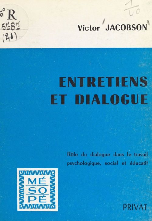 Couverture ebook de Entretiens et dialogue, de Victor Jacobson