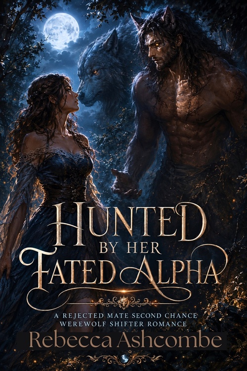 ebook cover of HUNTED BY HER FATED ALPHA, by Rebecca Ashcombe