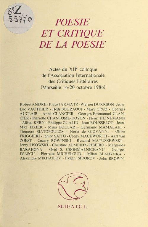 Couverture ebook de Poésie et critique de la poésie, de Association Internationale Des Critiques