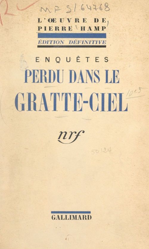 ebook cover of Perdu dans la gratte-ciel, by Pierre Hamp