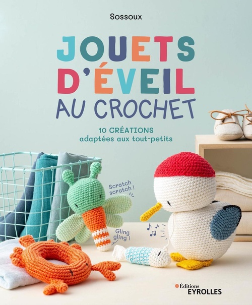 Couverture ebook de Jouets d'éveil au crochet, de Sophie Mossoux