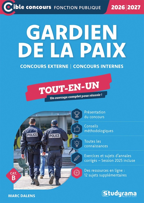 Couverture ebook de Gardien de la paix - Tout-en-un - Catégorie B - Édition 2026-2027, de Marc Dalens