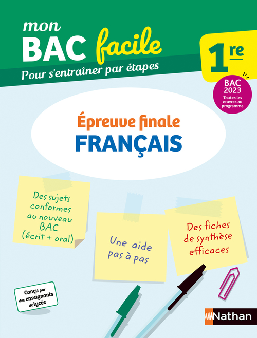ebook cover of Français 1re - Mon BAC facile - Epreuve finale - Enseignement commun Première - Préparation à l'épreuve du Bac 2023 - EPUB, by Marie Aillet, Emilie Dhérin