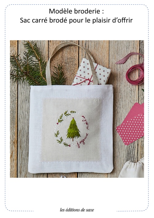 Couverture ebook de Modèle broderie : Sac carré brodé pour le plaisir d'offrir, de Jennifer Lentini