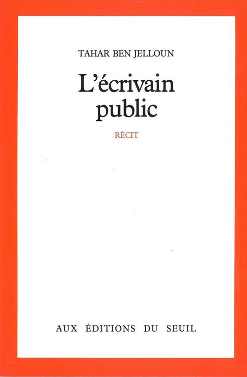 Couverture ebook de L'Ecrivain public, de Tahar Ben Jelloun