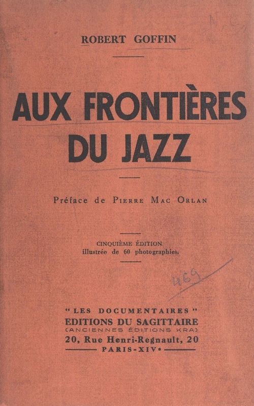 ebook cover of Aux frontières du jazz, by Robet Goffin