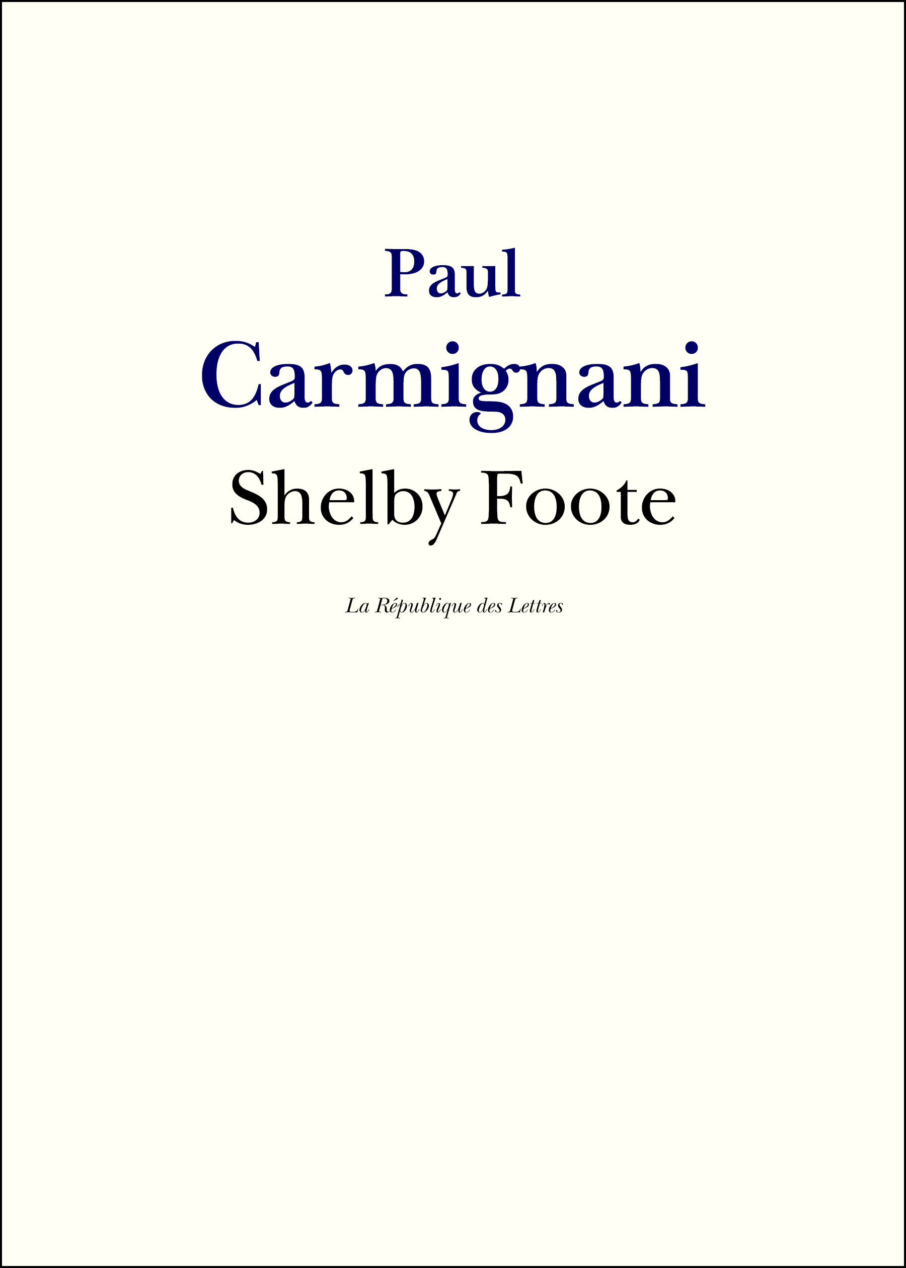 Couverture ebook de Shelby Foote, de Paul Carmignani