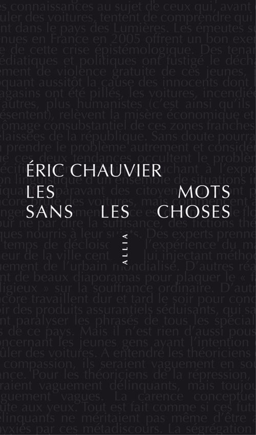 Couverture ebook de Les Mots sans les choses, de Eric Chauvier