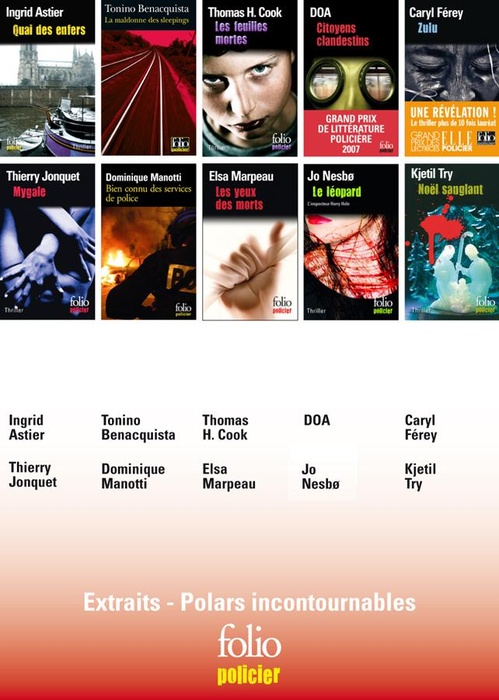 ebook cover of EXTRAITS - Polars incontournables Folio Policier, by Ingrid Astier, Tonino Benacquista, Thomas h. Cook, Doa, Caryl Férey, Thierry Jonquet, Dominique Manotti,  Marpeau