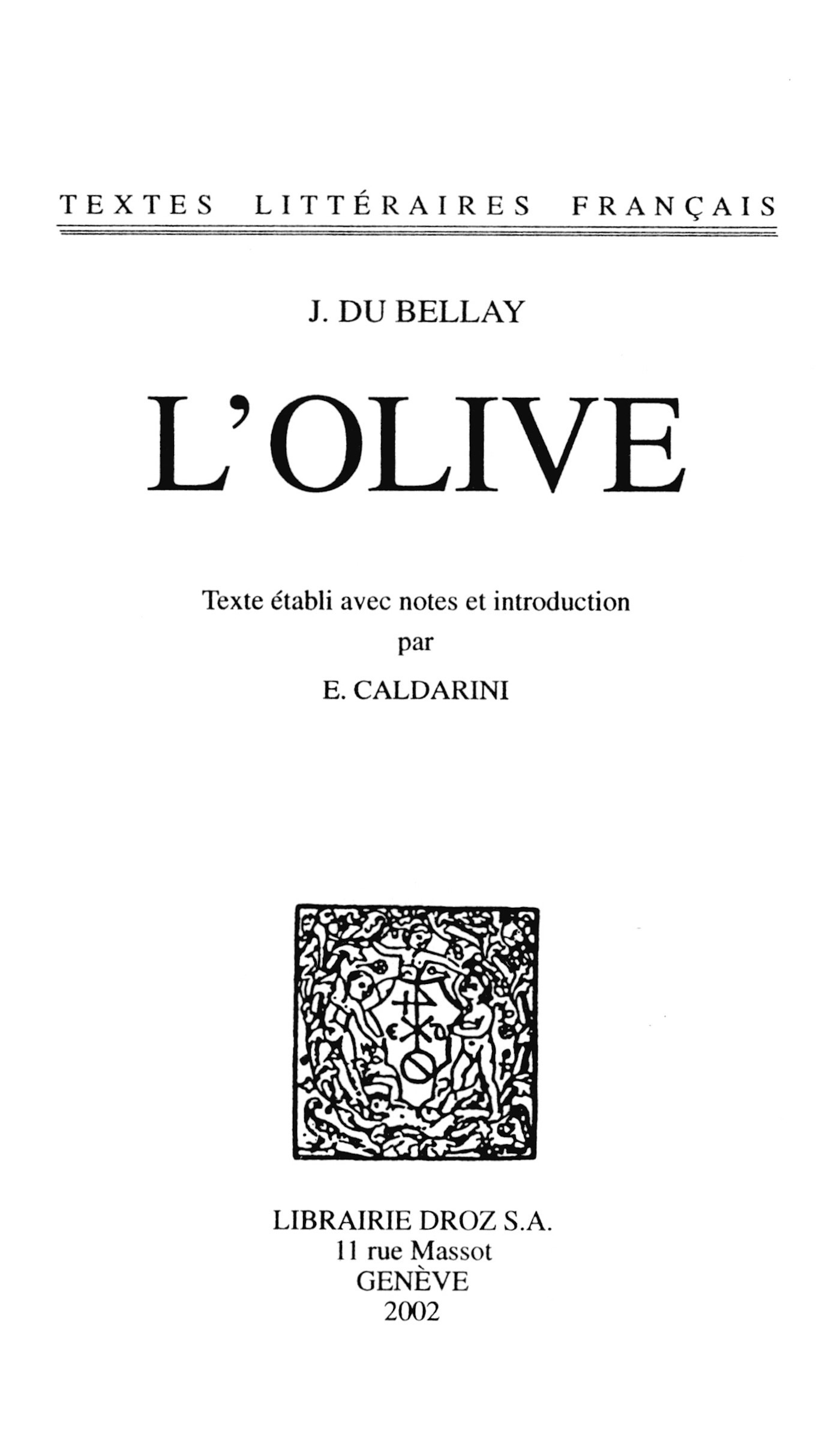Couverture ebook de L'Olive, de Joachim Du Bellay
