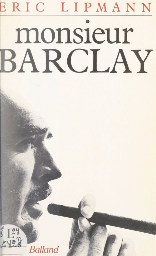 ebook cover of Monsieur Barclay, by Eric Lipmann
