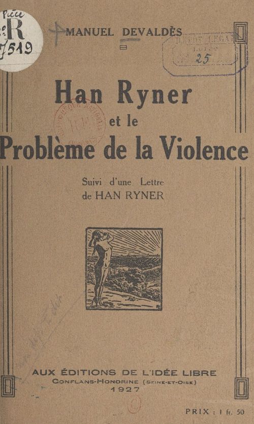 Couverture ebook de Han Ryner et le problème de la violence, de Manuel Devaldes