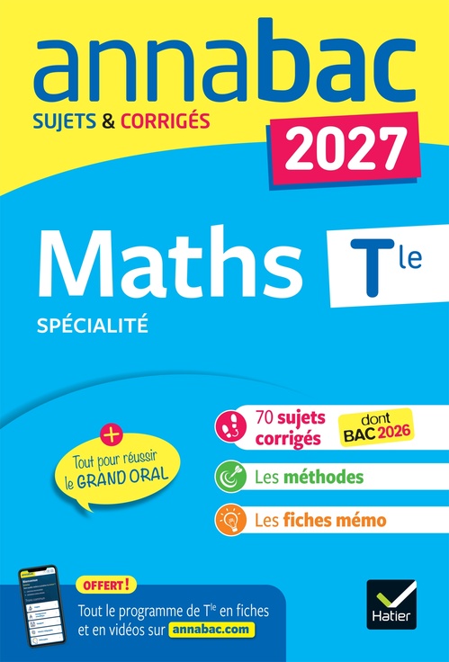 Couverture ebook de Annales du bac 2027 - Annabac Maths Tle générale (spécialité), de Martine Salmon