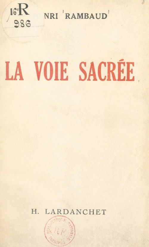 Couverture ebook de La voie sacrée, de Henri Rambaud