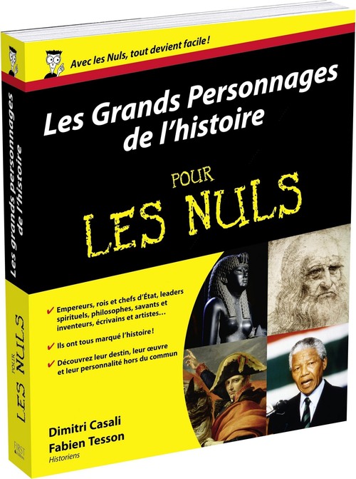 Couverture ebook de Les grands personnages de l'Histoire pour les nuls, de Dimitri Casali, Fabien Tesson