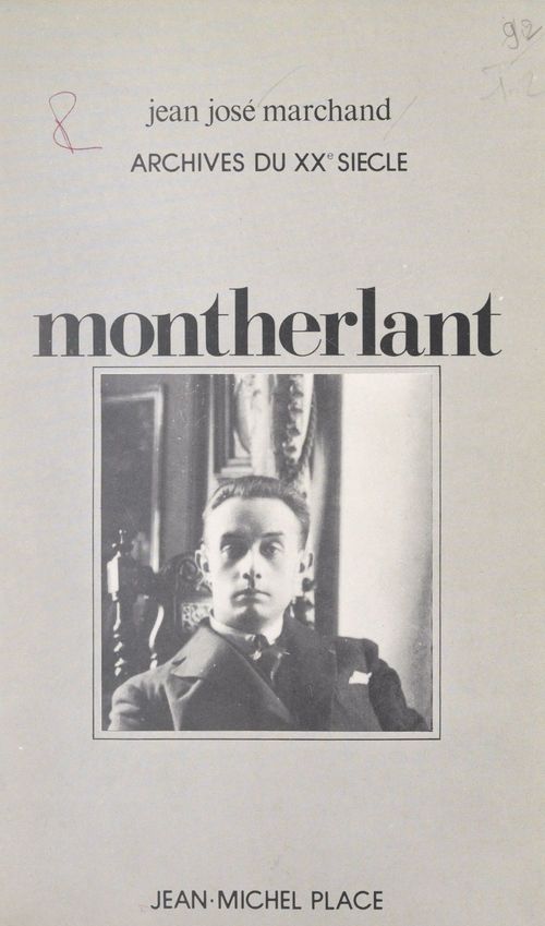 Couverture ebook de Jean-José Marchand interroge Montherlant, de Henry De Montherlant