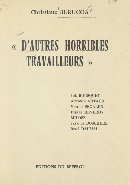 Couverture ebook de D'autres horribles travailleurs, de Christiane Burucoa