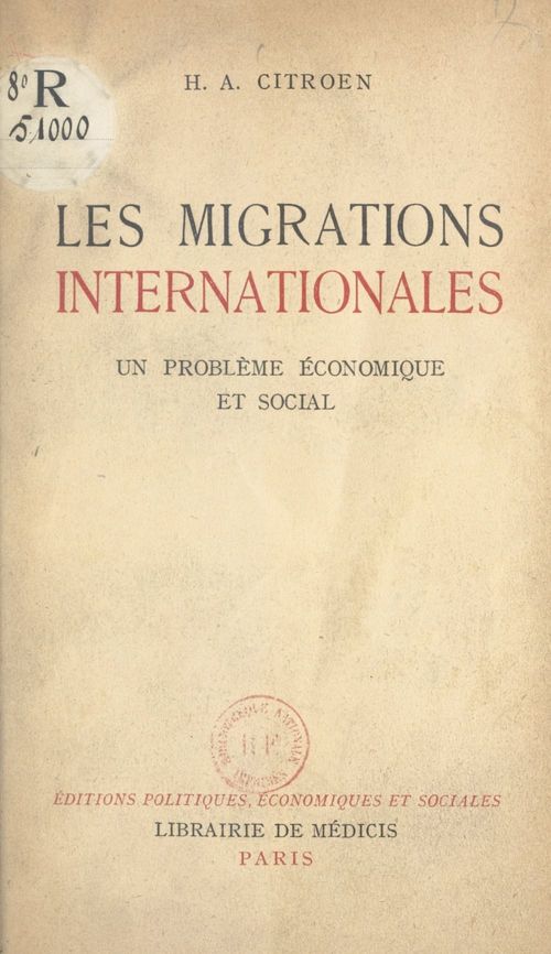 Couverture ebook de Les migrations internationales, de H. A. Citroen
