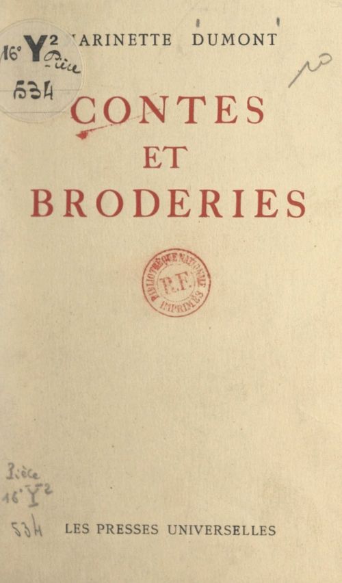 Couverture ebook de Contes et broderies, de Marinette Dumont