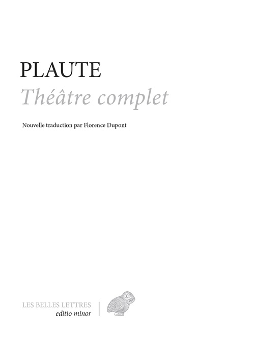 ebook cover of Théâtre complet, by Plaute