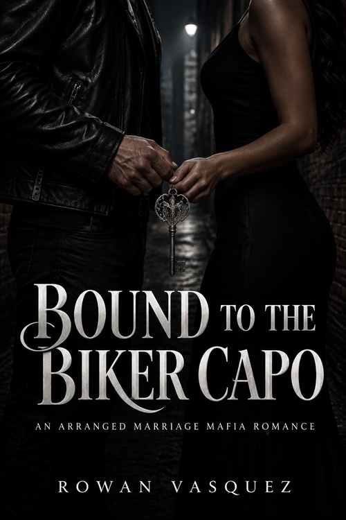 Couverture ebook de Bound to the Biker Capo, de Rowan Vasquez