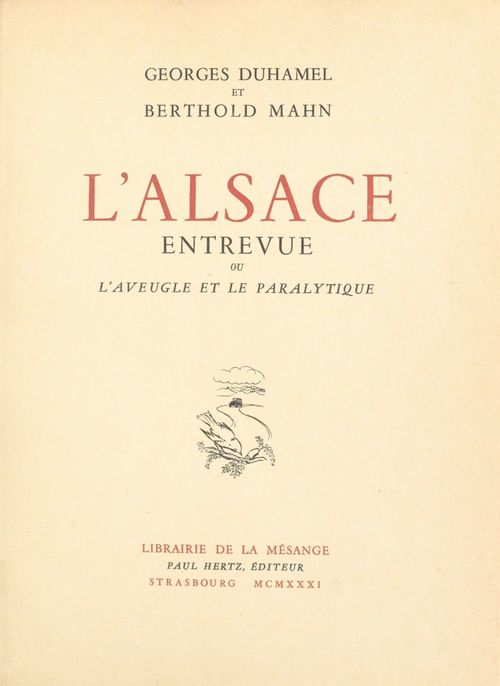 Couverture ebook de L'Alsace entrevue ou L'Aveugle et le Paralytique, de Georges Duhamel