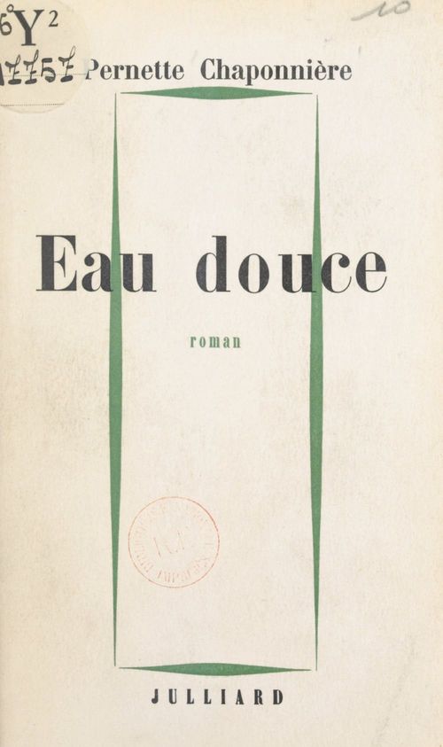 Couverture ebook de Eau douce, de Pernette Chaponnière