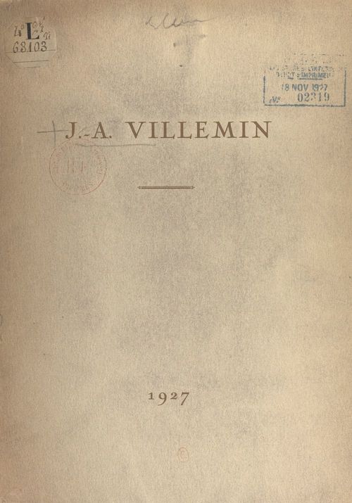 ebook cover of J.-A. Villemin, 1827-1892, by Jean Rieux