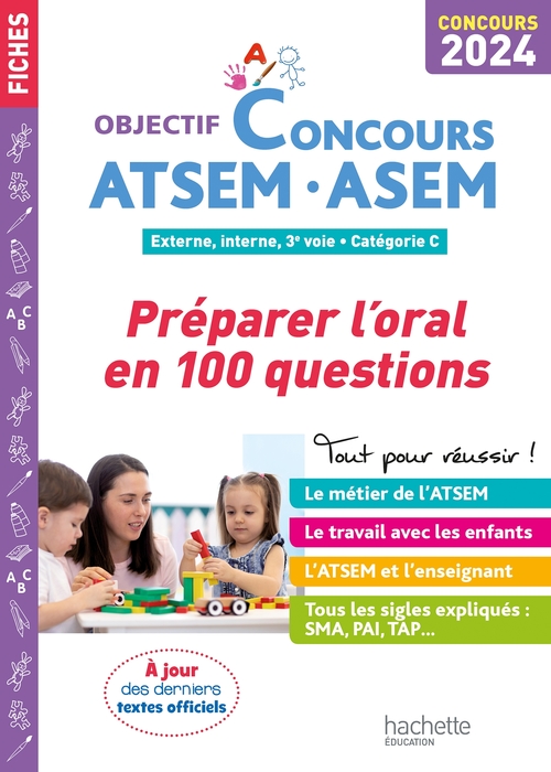 Couverture ebook de Objectif Concours ATSEM-ASEM 2024 - Préparer l'oral en 100 questions, de Thierry Vasse